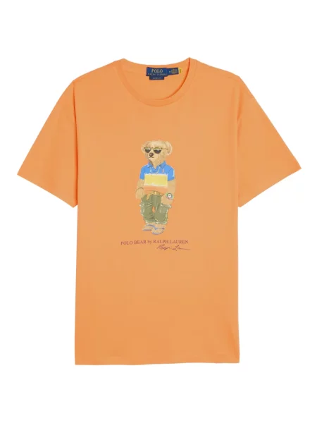 Krótka czapka z daszkiem Polo Ralph Lauren z twillu z nadrukiem brązowa