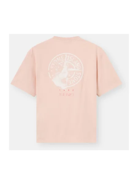 Koszulka Stone Island z nadrukiem różowa