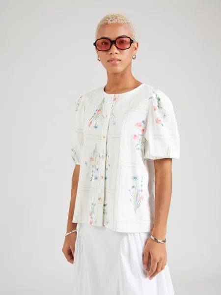 VERO MODA Blúzka VMJAMIE ELSE azúrová / zelená / svetloružová / prírodná biela