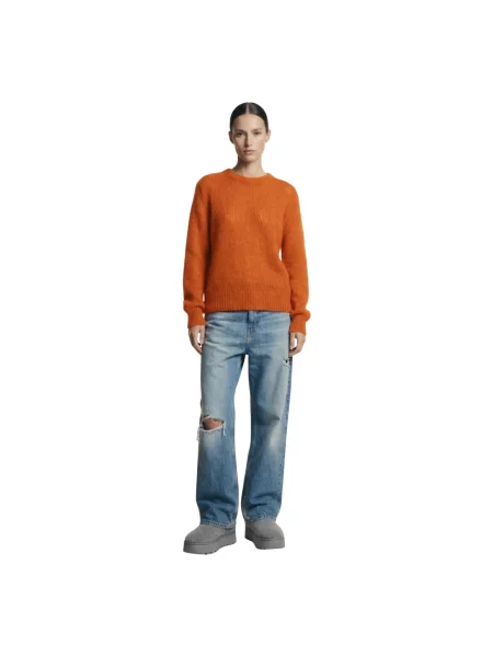 Sweter American Dreams wełniany pomarańczowy