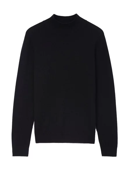 GOBI Cashmere Pulover Women's Essential Cashmere Mock Neck Sweater denim negru