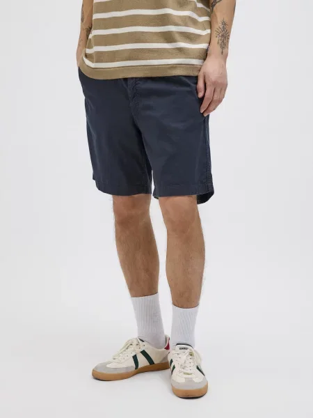 Шорти JACK & JONES темно-синій бавовна/льон сині