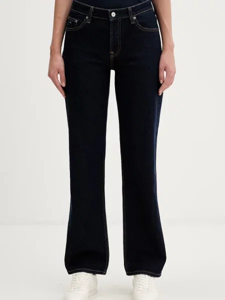 Tommy Jeans blugi straight pentru femei albastru
