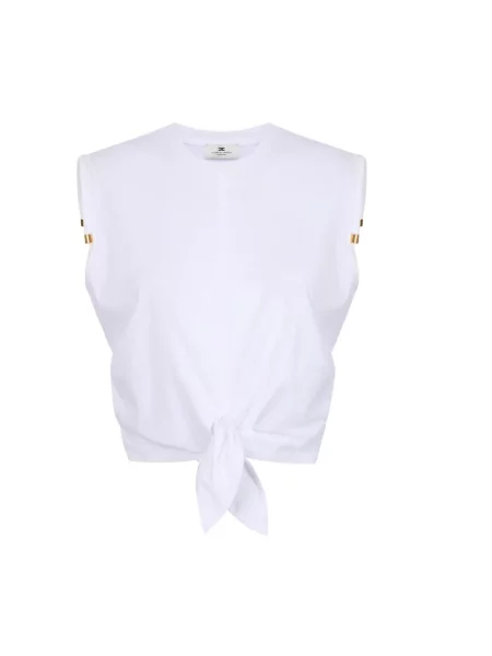 Top Elisabetta Franchi z dżerseju biały