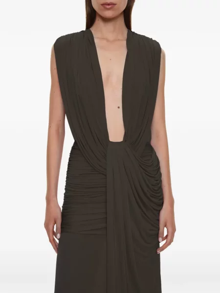 Rochie maxi Christopher Esber drapată maro