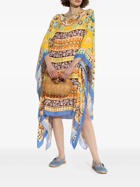 Rochie Etro cu model floral cu imagine galben
