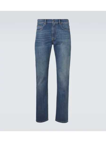 Ravne kavbojke Versace modra