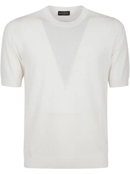 Tricou Ballantyne din jerseu alb