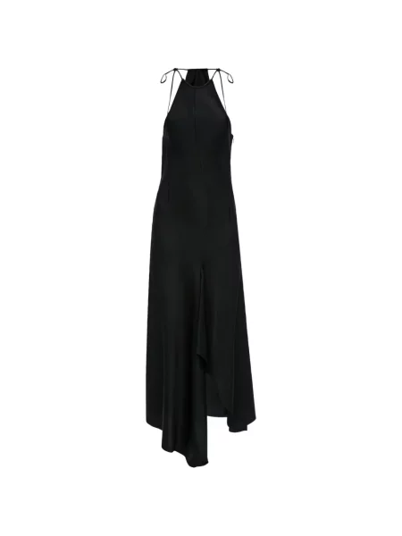 Rochie midi Victoria Beckham asimetrică negru