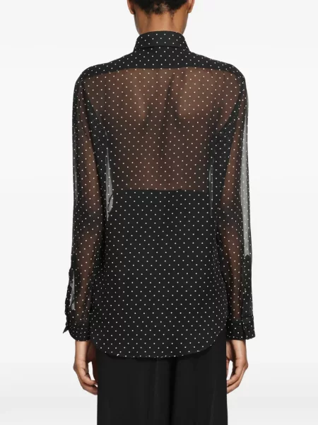 Cămașă Tom Ford de mătase cu buline negru