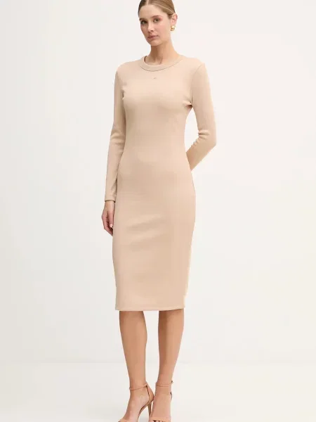 Armani Exchange sukienka beżowa