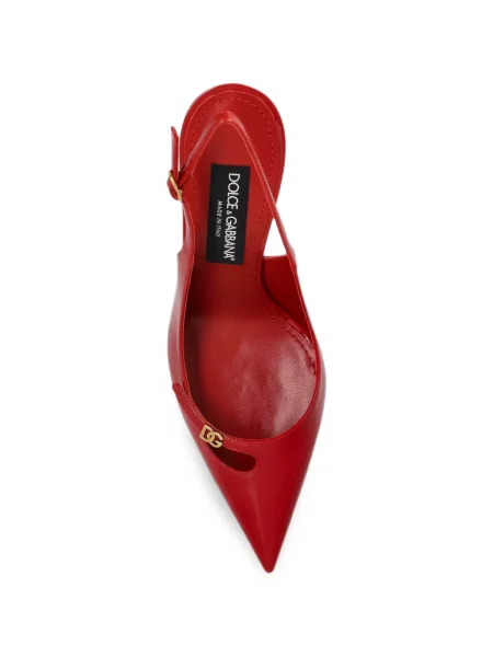 Pantofi cu toc Dolce & Gabbana slingback cu autograf roșu