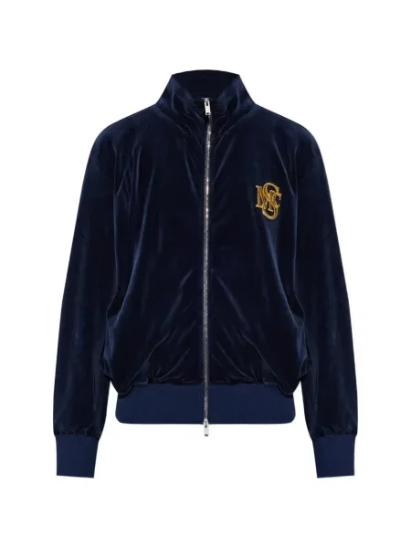 Hanorac cu fermoar Stella Mccartney cu broderie albastru