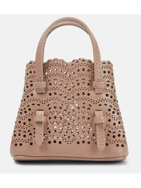 Geanta de piele Alaïa din piele bej
