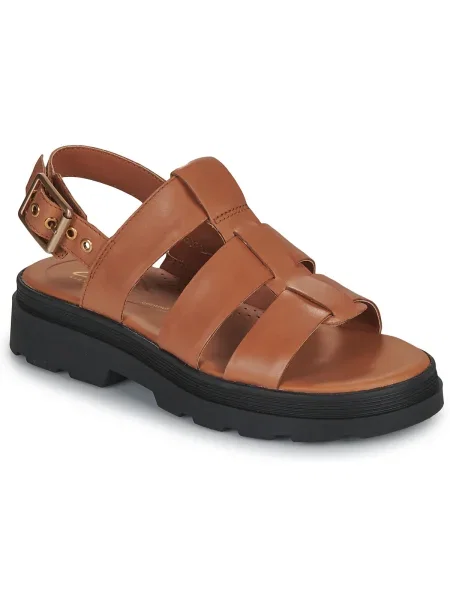 Pantofi Clarks cu bretele maro
