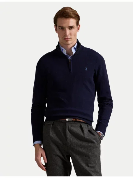 Sweter Polo Ralph Lauren wełniany granatowy