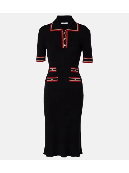 Rochie Alessandra Rich de lână de costum negru