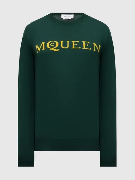 Джемпер з вовни з логотипом Alexander Mcqueen зелений