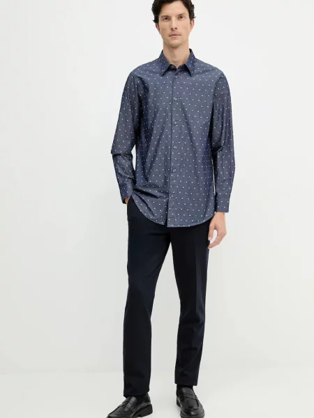 Armani Exchange koszula regular z kołnierzykiem klasycznym granatowy