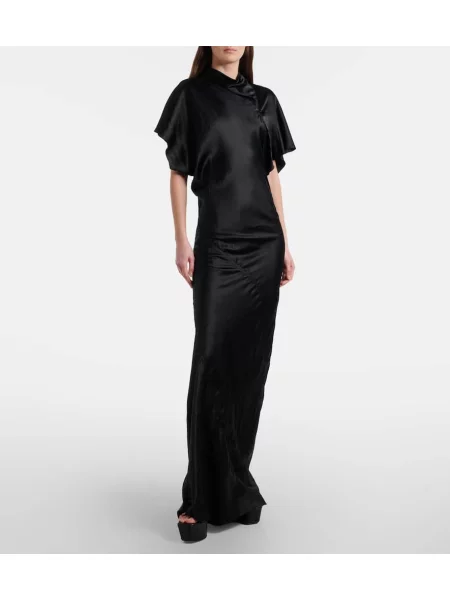 Rochie Rick Owens din satin drapată negru