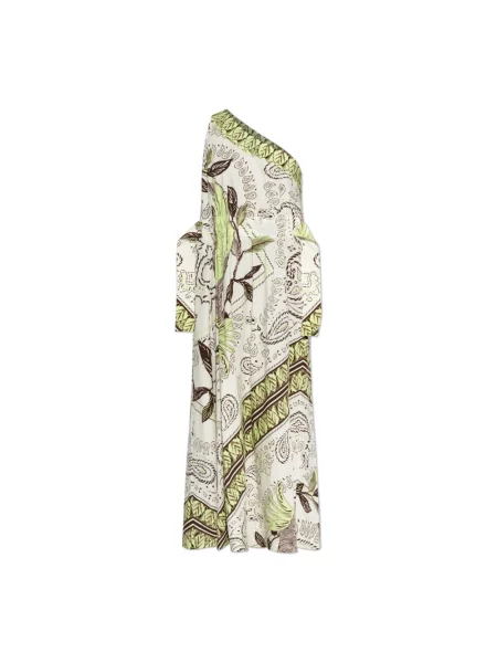 Sukienka bawełniana Tory Burch na jednym ramieniu biała