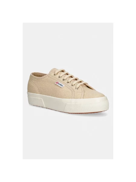 Sneakersy Superga na platformie beżowe