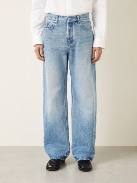 Jacquemus Džíny Le De-Nimes Droit Regular Fit blue/tabac modré