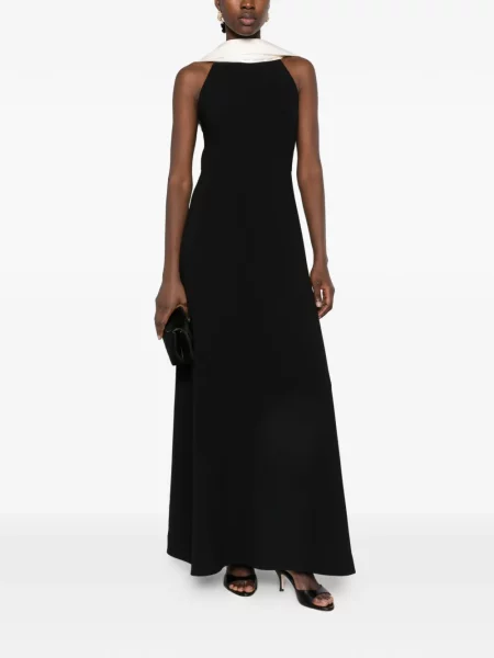 Rochie maxi Eleh fără mâneci drapată negru