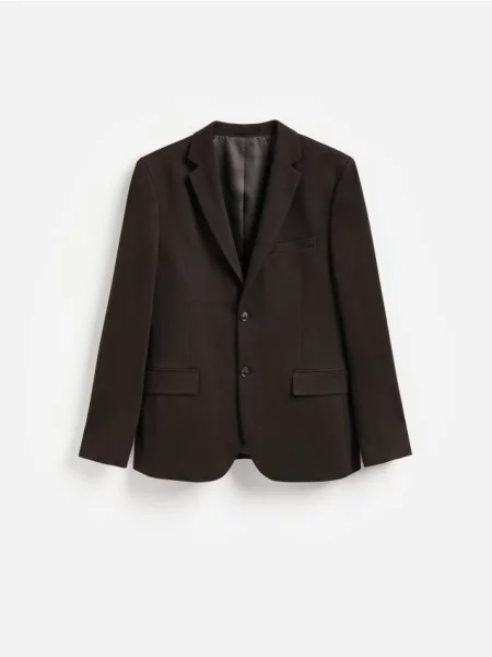 Reserved Sacou slim fit cu vâscoză maro-închis maro