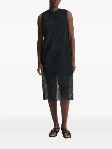 Rochie Cecilie Bahnsen fără mâneci cu model floral din dantelă negru