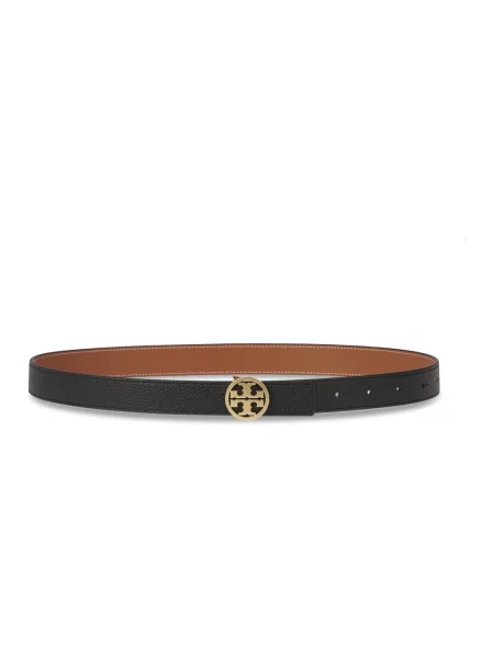 Pasek Tory Burch skórzany dwustronny czarny