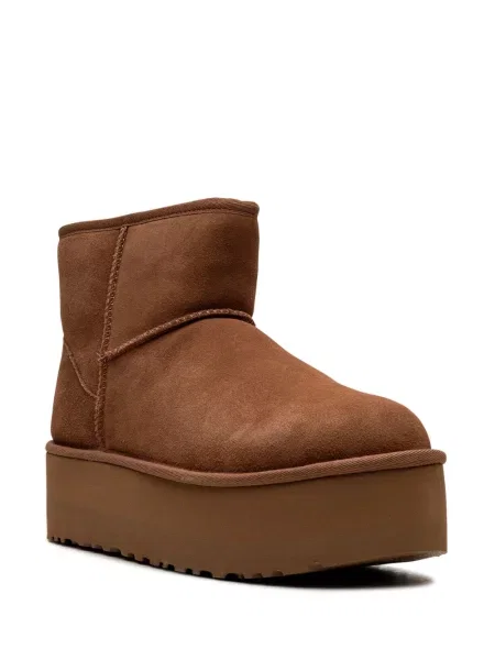 Klasické mini kotníkové boty Ugg na platformě hnědé