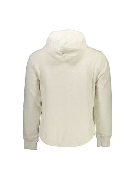 Dzianinowa bluza z kapturem Calvin Klein z kapturem z nadrukiem biała