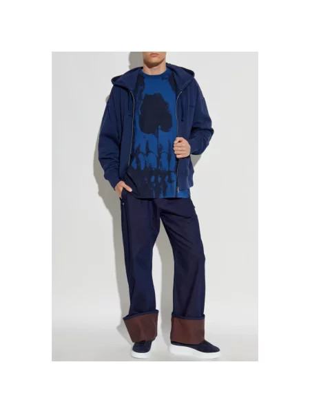 Bluza z kapturem Alexander Mcqueen z kapturem niebieska