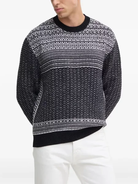 Pulover Armani Exchange cu decolteu rotund negru