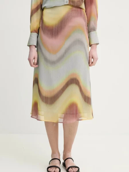 Fustă midi Ps Paul Smith până la genunchi albastru