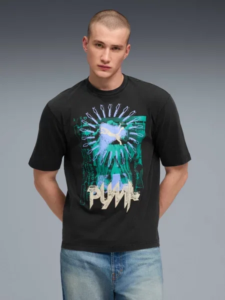 Футболка PUMA Graphic Tee комбінований верх чорний