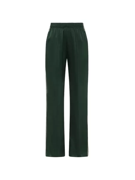 Pantaloni The Upside de mătase cu picior lat verde