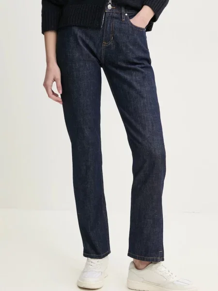 Džíny Boss Orange medium waist oranžové