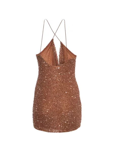 Rochie mini Retrofete cu paiete maro