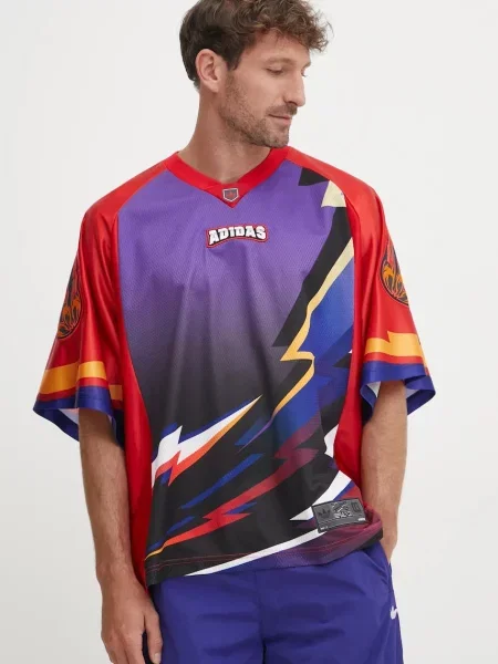 Тениска adidas Originals TEAM JERSEY с десен червено