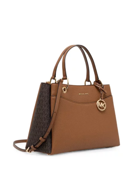 Papuci Michael Michael Kors cu imagine cu bretele din piele de căprioară maro