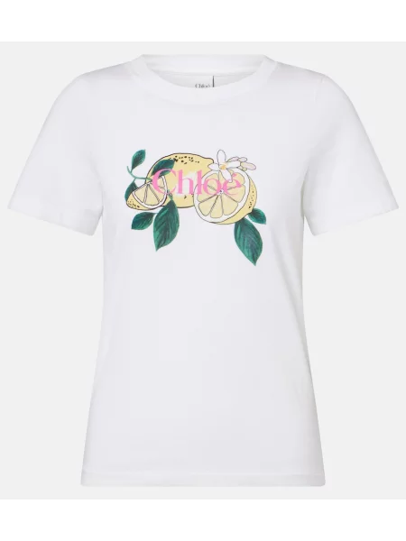 Tricou Chloé cu imagine alb