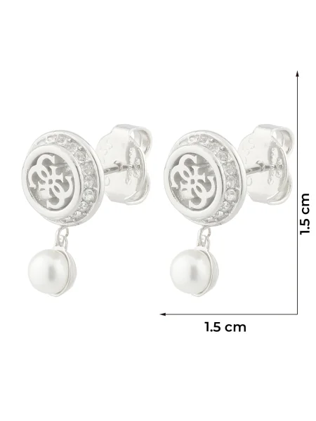 Guess cercei pentru femei TINY PEARLY alb