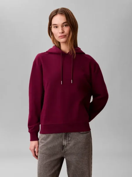 Calvin Klein Jeans Hanorac FRENCH TERRY bordo