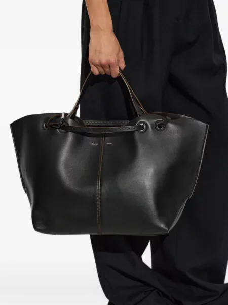Geantă shopper Max Mara din piele negru