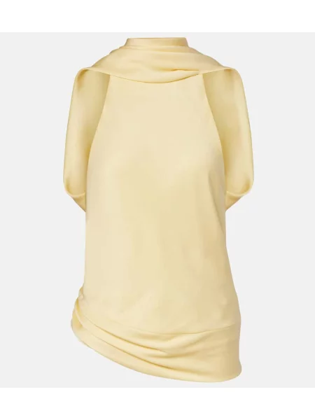 Top Simkhai din satin galben