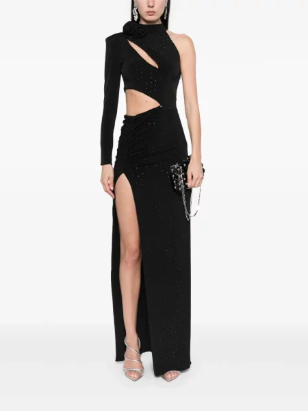 Rochie maxi Nissa de cristal de costum negru