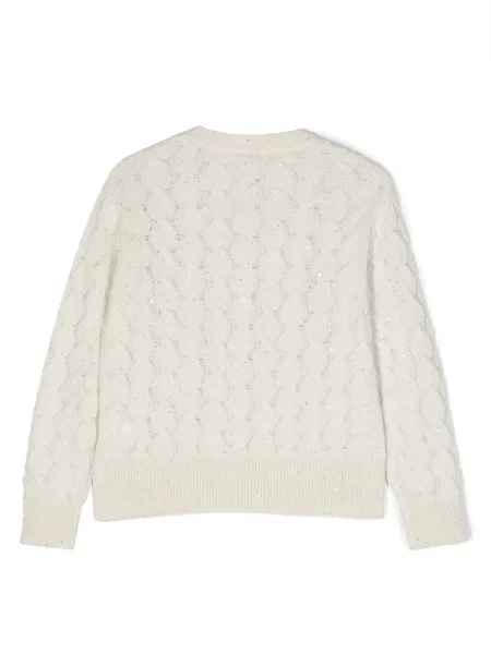 Sweter dziecięcy Brunello Cucinelli biały