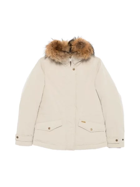 Krótka kurtka Woolrich beżowa